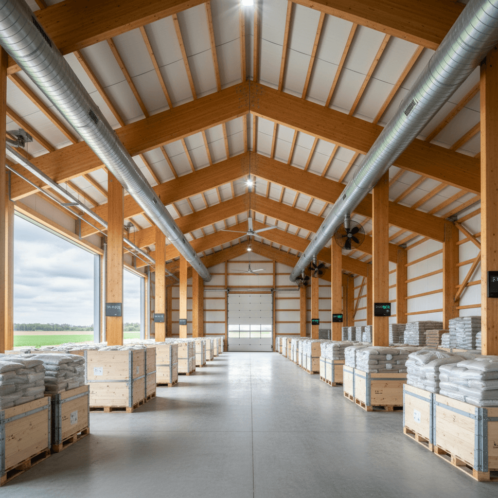 Микроклимат в сельскохозяйственном здании из дерева