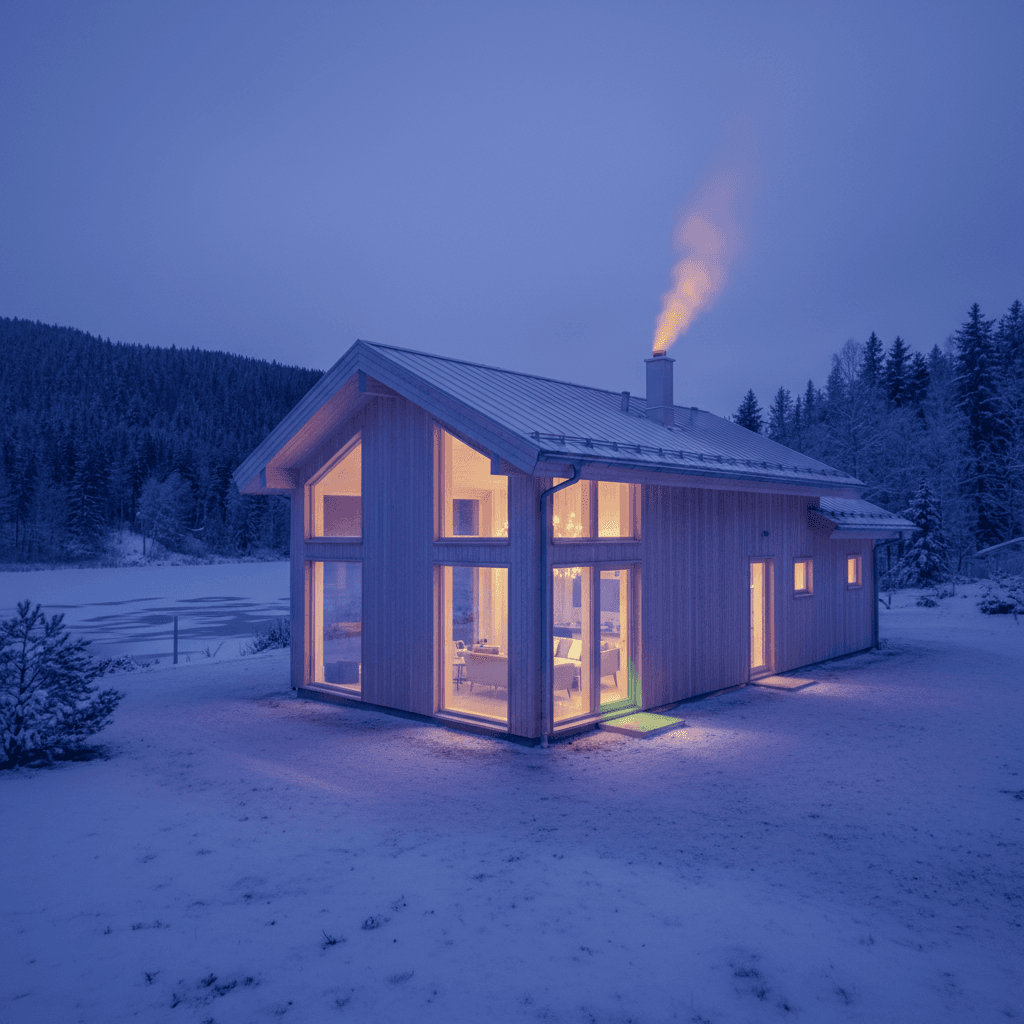 Energy-efficient residential home from wooden brick masonry