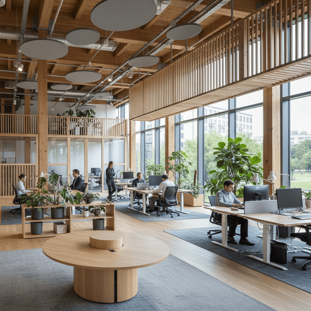 Flexible planning of wooden brick office