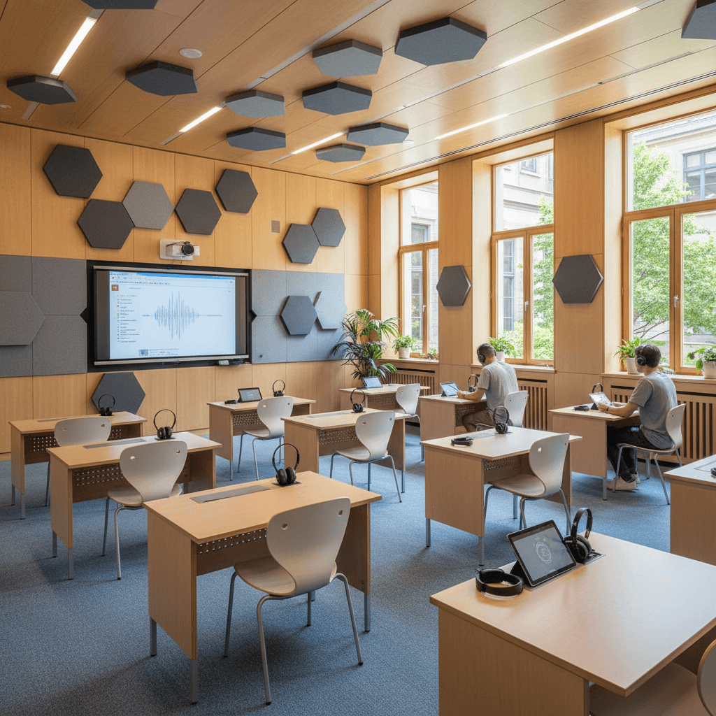 Sound insulation in wooden brick public building