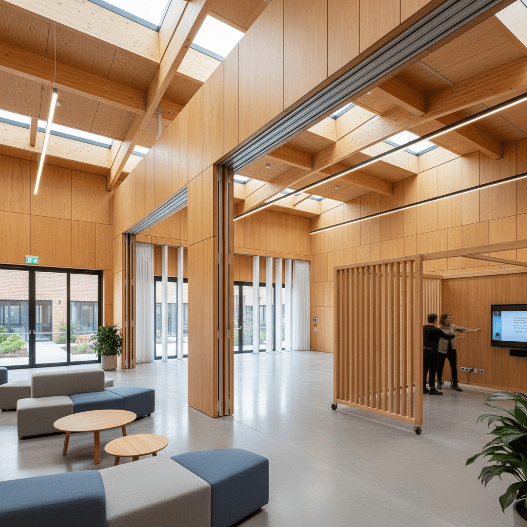 Гибкая планировка деревянного общественного здания