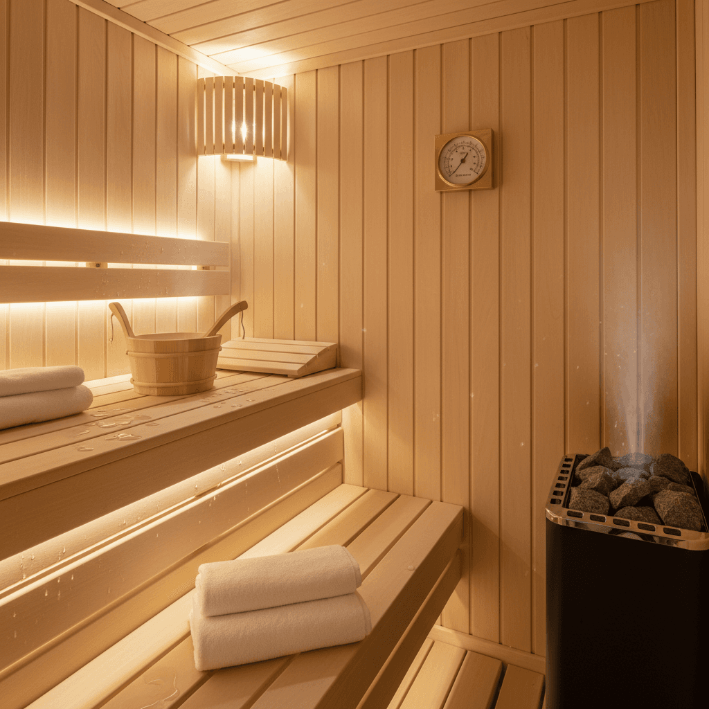 Optimal humidity in wooden brick sauna