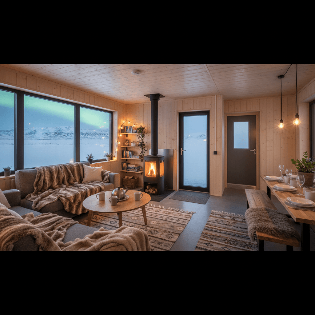 Edificio temporal cómodo de ladrillo de madera