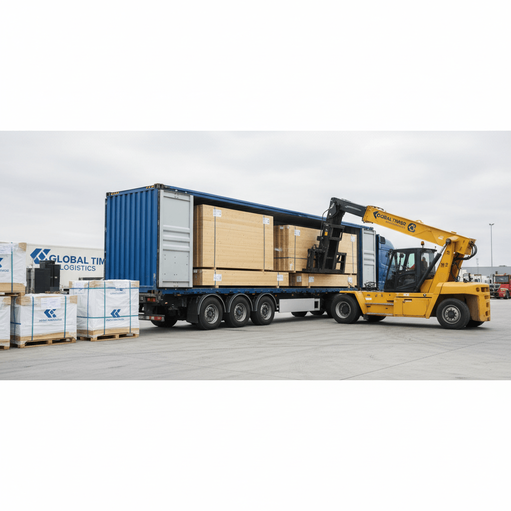 Professional delivery of wooden house kit components