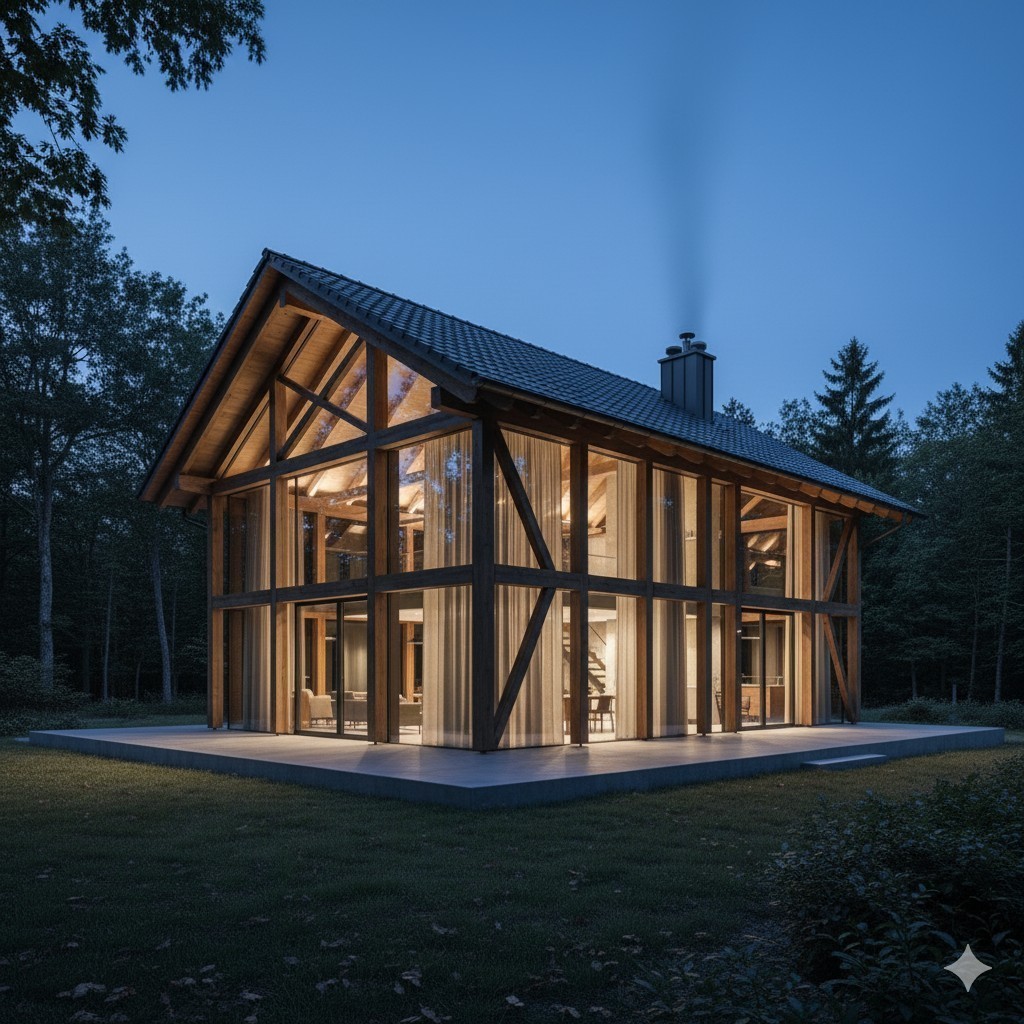 Fachwerk half-timbered style house